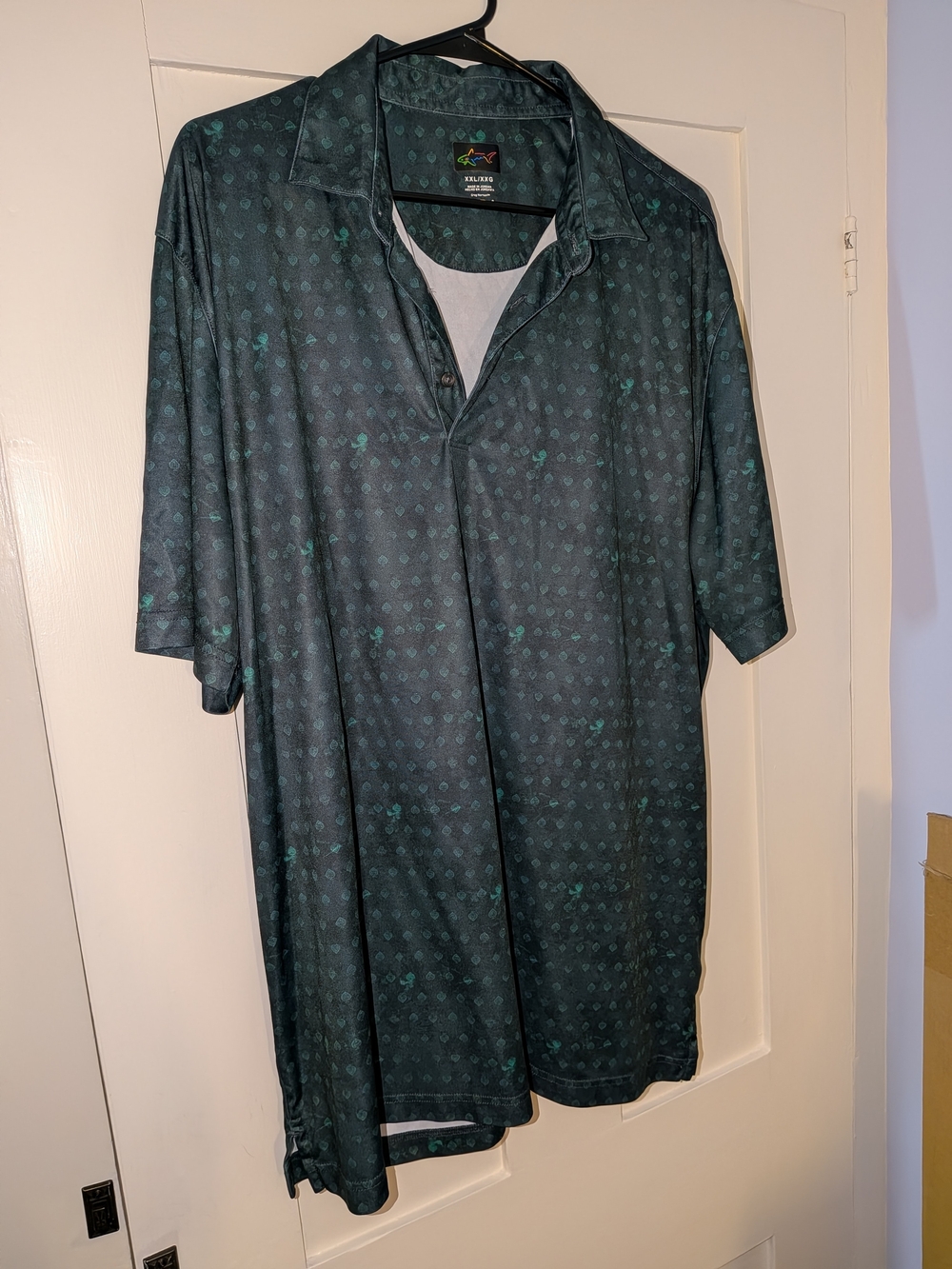 Greg Norman Men’s Dark Green Patterned Polo
